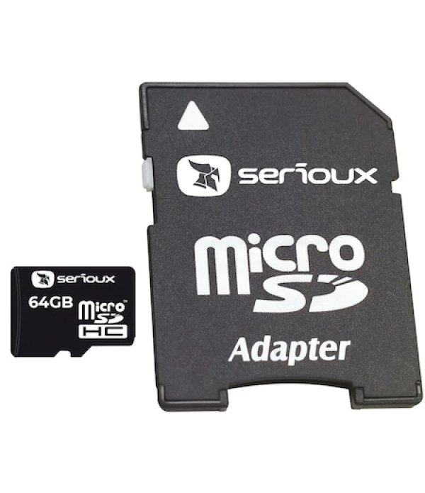 Micro Secure Digital Card Serioux, 64GB, SFTF64AC10, Clasa 10, cu adaptor SDHC