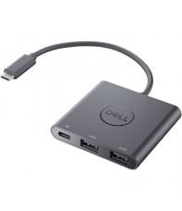 Adaptor Dell 470-AEGX, 2x USB-A - 1x USB-C, Black